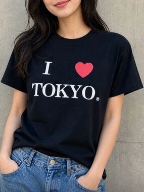 I Heart Tokyo Graphic Tee - Women’s Black and Red Size Small 100% Cotton